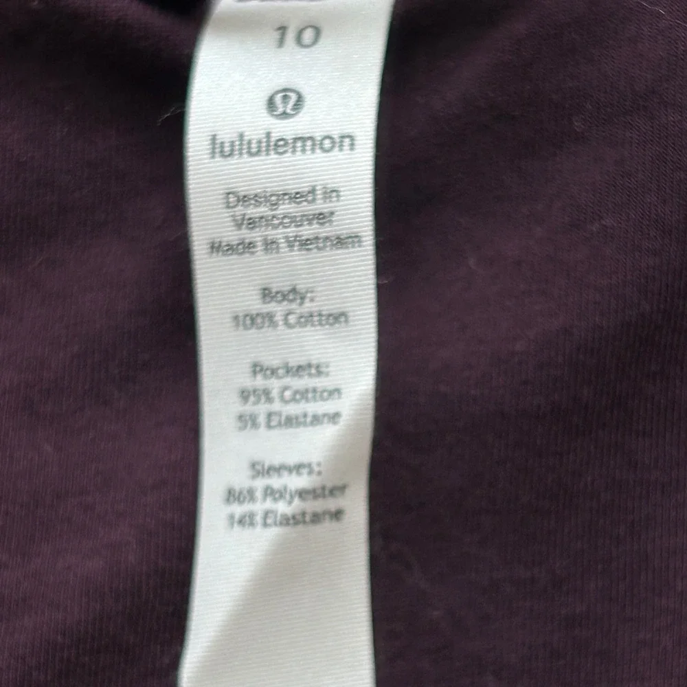 Lululemon Forever Warm Pullover Black Cherry Quilted Half Zip Size 10 NWT - Picture 10 of 13